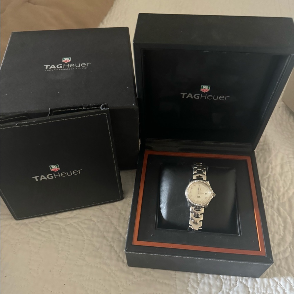 Tag Heuer Link Ladies Watch with Diamond Bezel